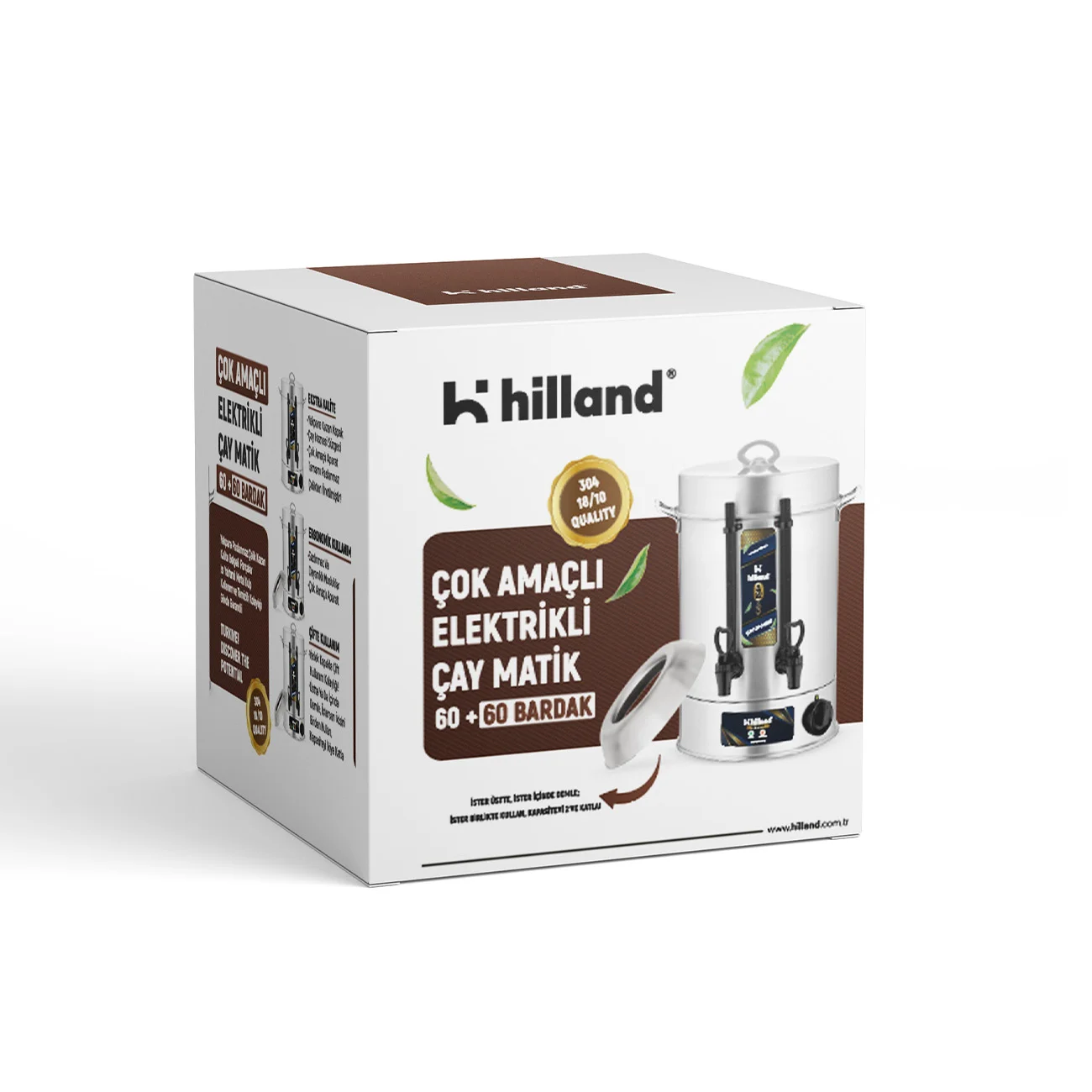 HİLLAND ÇAY MAKİNESİ 60+60BARDAK 304 KALİTE