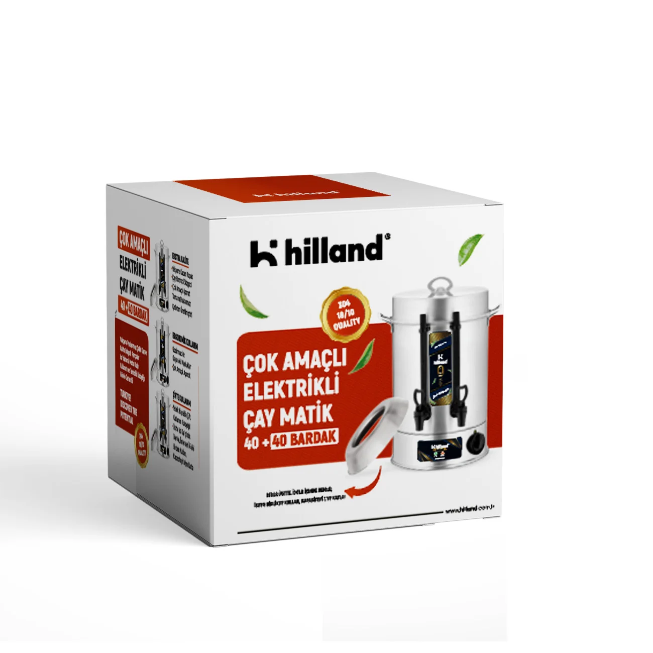 HİLLAND ÇAY MAKİNESİ 40+40 BARDAK 304 KALİTE
